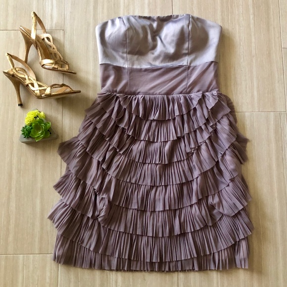 MM Couture Dresses & Skirts - MM Couture By Miss Me Strapless Gray Ruffle Dress